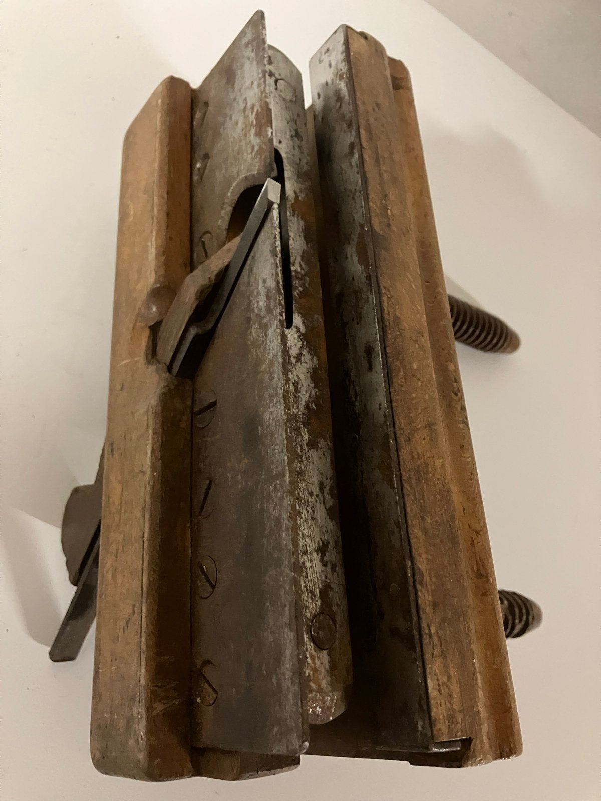 Antieke houten schaaf met metalen onderdelen, Ophalen of Verzenden
