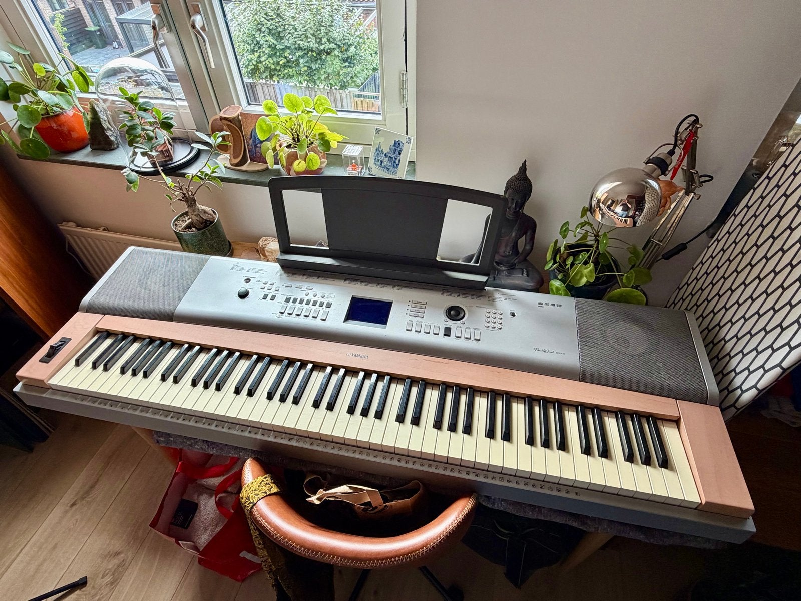 Yamaha DGX630 digitale piano met onderstel en pedaal, Ophalen, Gebruikt, Overige kleuren, Digitaal