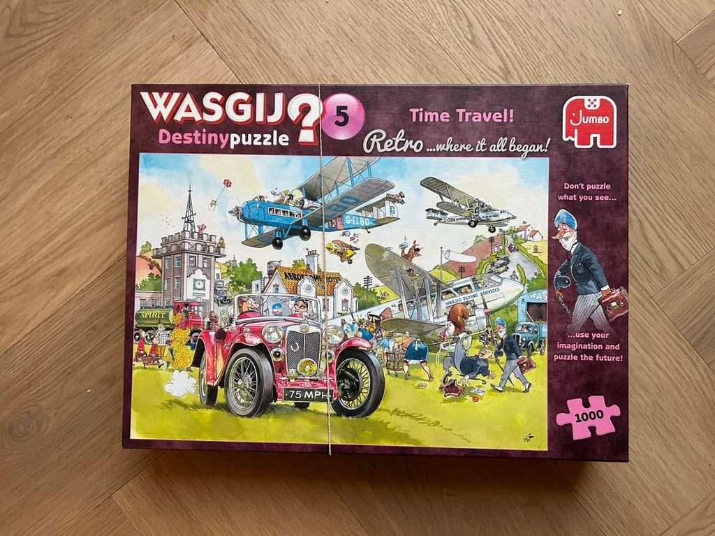 Wasgij Destiny 5: Time Travel! Retro Legpuzzel 1000 stukjes, Ophalen of Verzenden, 500 t/m 1500 stukjes, Zo goed als nieuw, Legpuzzel