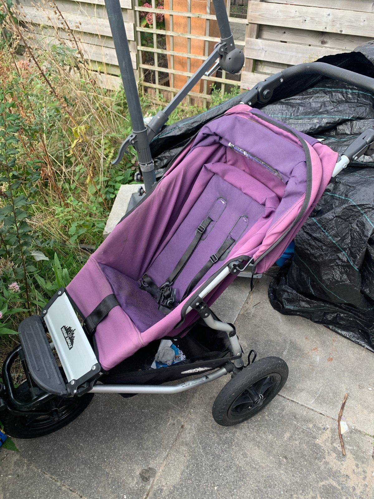 Hardloopwagen drie wielen - Paars (Gebruikt), Gebruikt, Luchtbanden, Ophalen of Verzenden, Kinderwagen