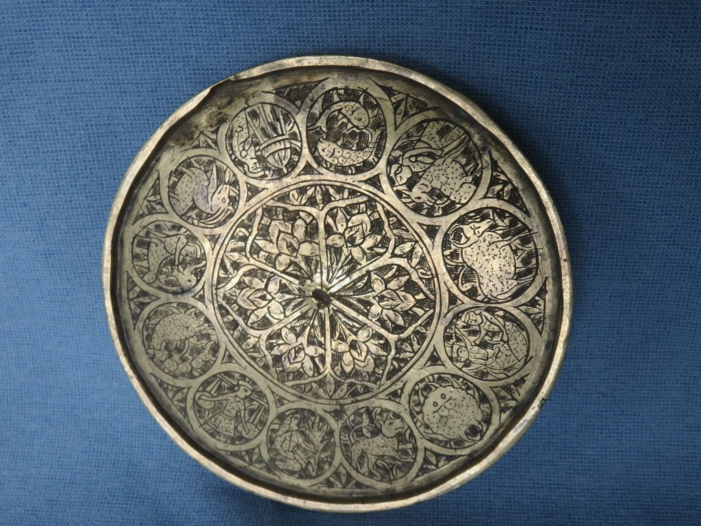 Arabische dierenriem / zodiak plaat in brons 16e - 18e eeuw, Ophalen of Verzenden, Brons