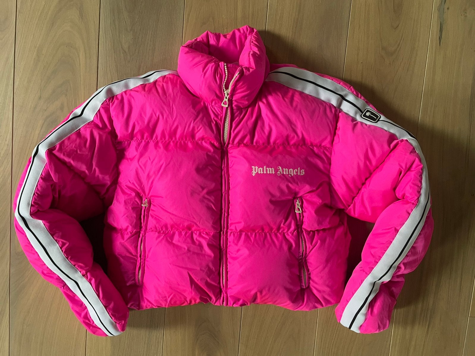Palm Angels originele puffer jacket roze cropped mt M nieuw, Ophalen of Verzenden, Nieuw, Maat 38/40 (M), Roze