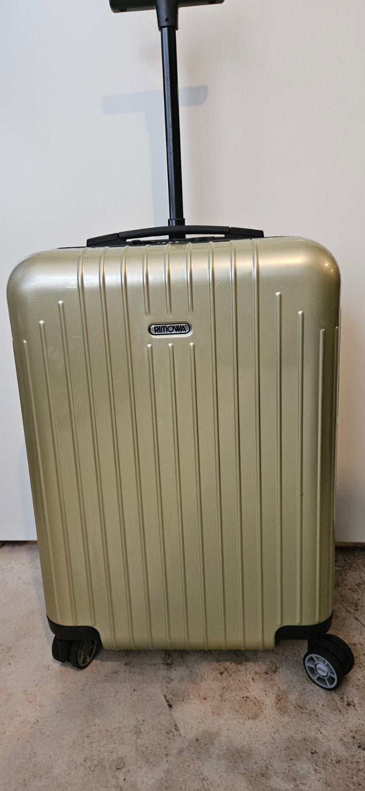 Rimowa Salsa Air Cabbin Lime Green, Wieltjes, Gebruikt, 50 tot 60 cm, Hard kunststof