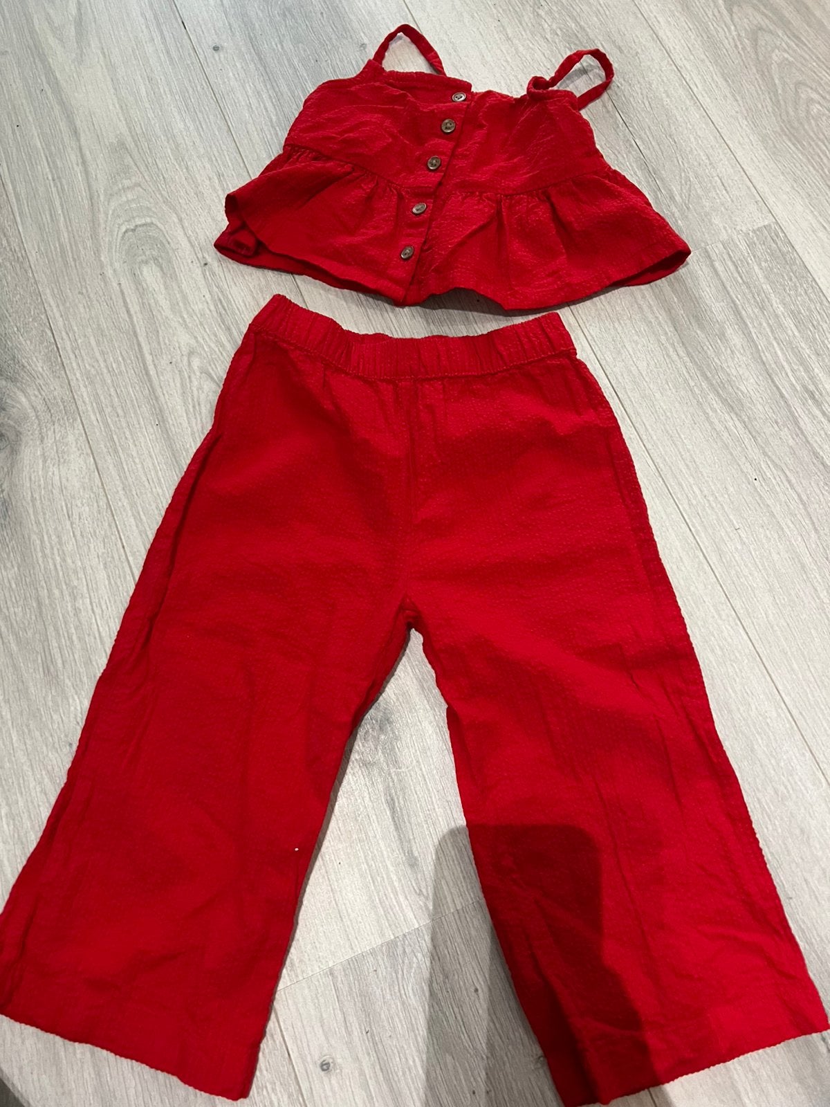 Zomer setje - rood - H&M - 92, Kinderen en Baby's, Kinderkleding | Maat 92, Verzenden, Zo goed als nieuw, Meisje, Broek