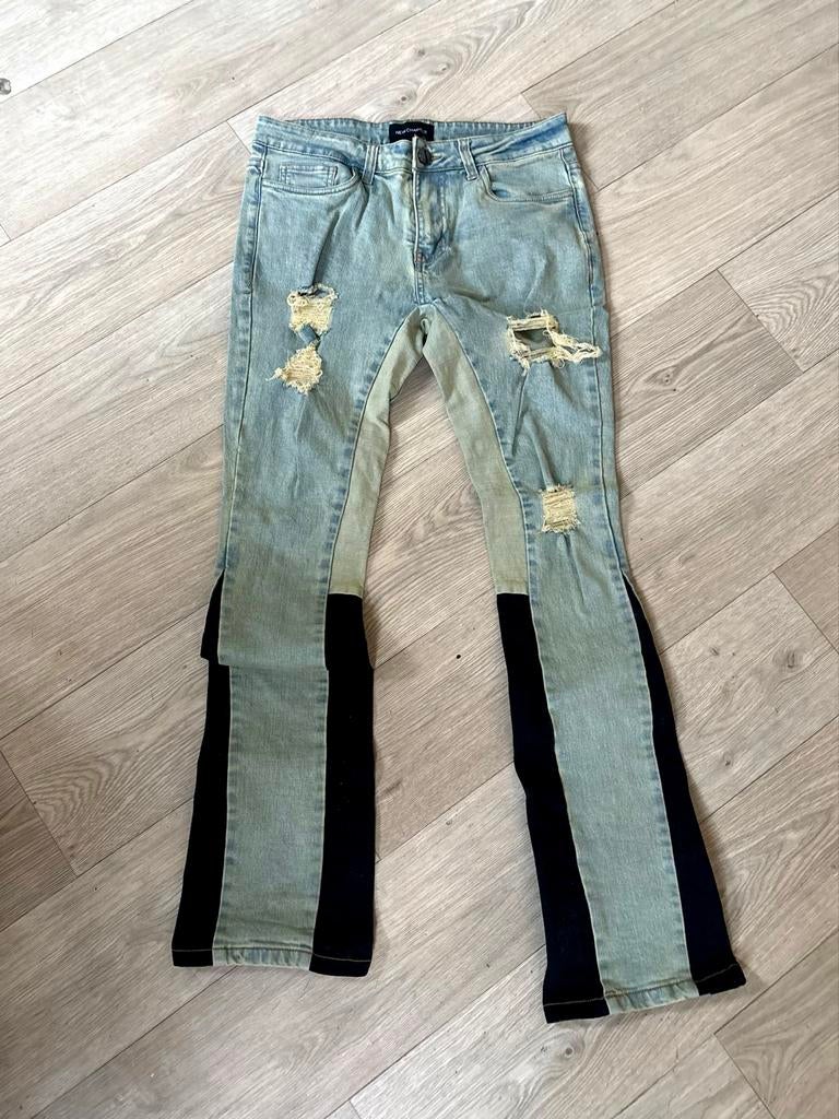 Jeans broek - blauw met Zwart, Ophalen of Verzenden, Zo goed als nieuw, Blauw, W32 (confectie 46) of kleiner