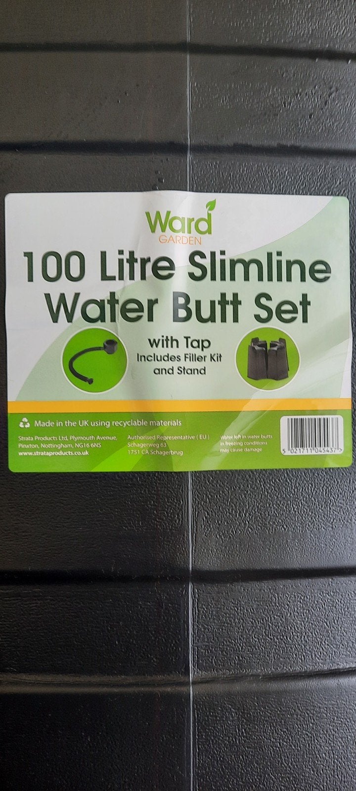 Ward Garden Slimline Regenton Set 100 Liter, Ophalen, Kunststof, Met kraantje, Nieuw