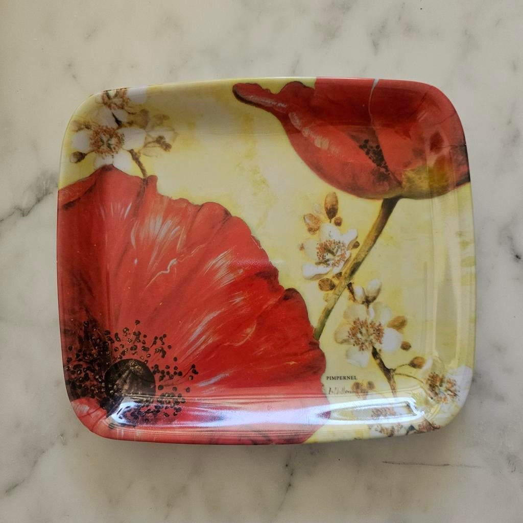 Pimpernel Melamine Dienblad Klaproos Design, Ophalen of Verzenden, Gebruikt, Vierkant, Kunststof