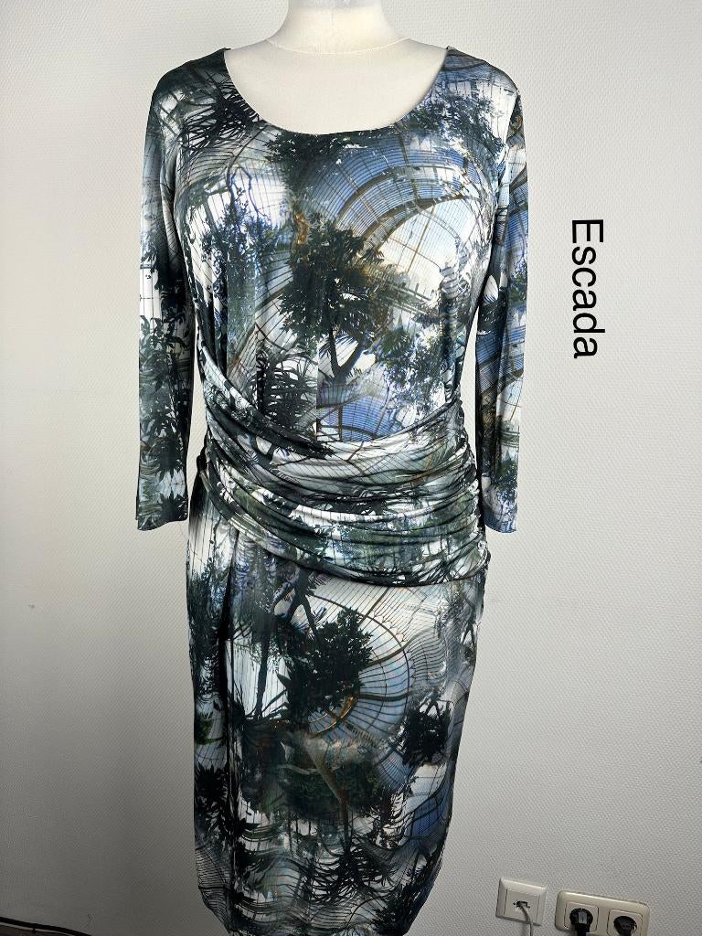 Escada Jurk  (mt: 42) 13,1/9779, Escada, Blauw, Maat 42/44 (L), Escada