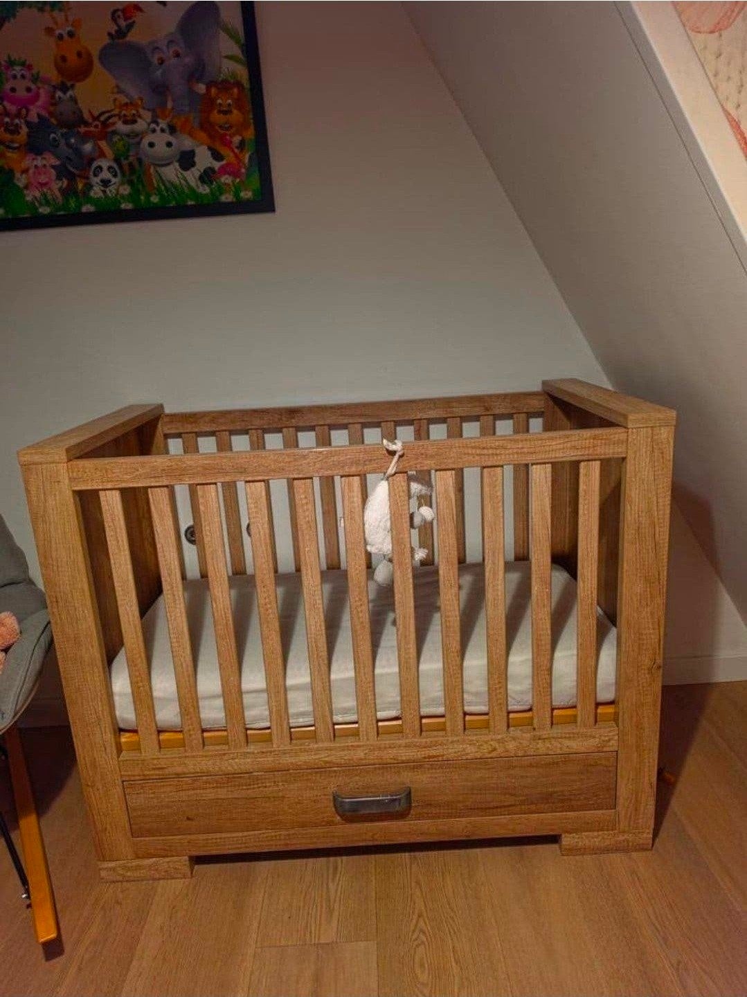 Brent Oldwood ledikant Babypark incl. Aerosleep matras, Ophalen, 70 tot 85 cm, Zo goed als nieuw, Minder dan 140 cm