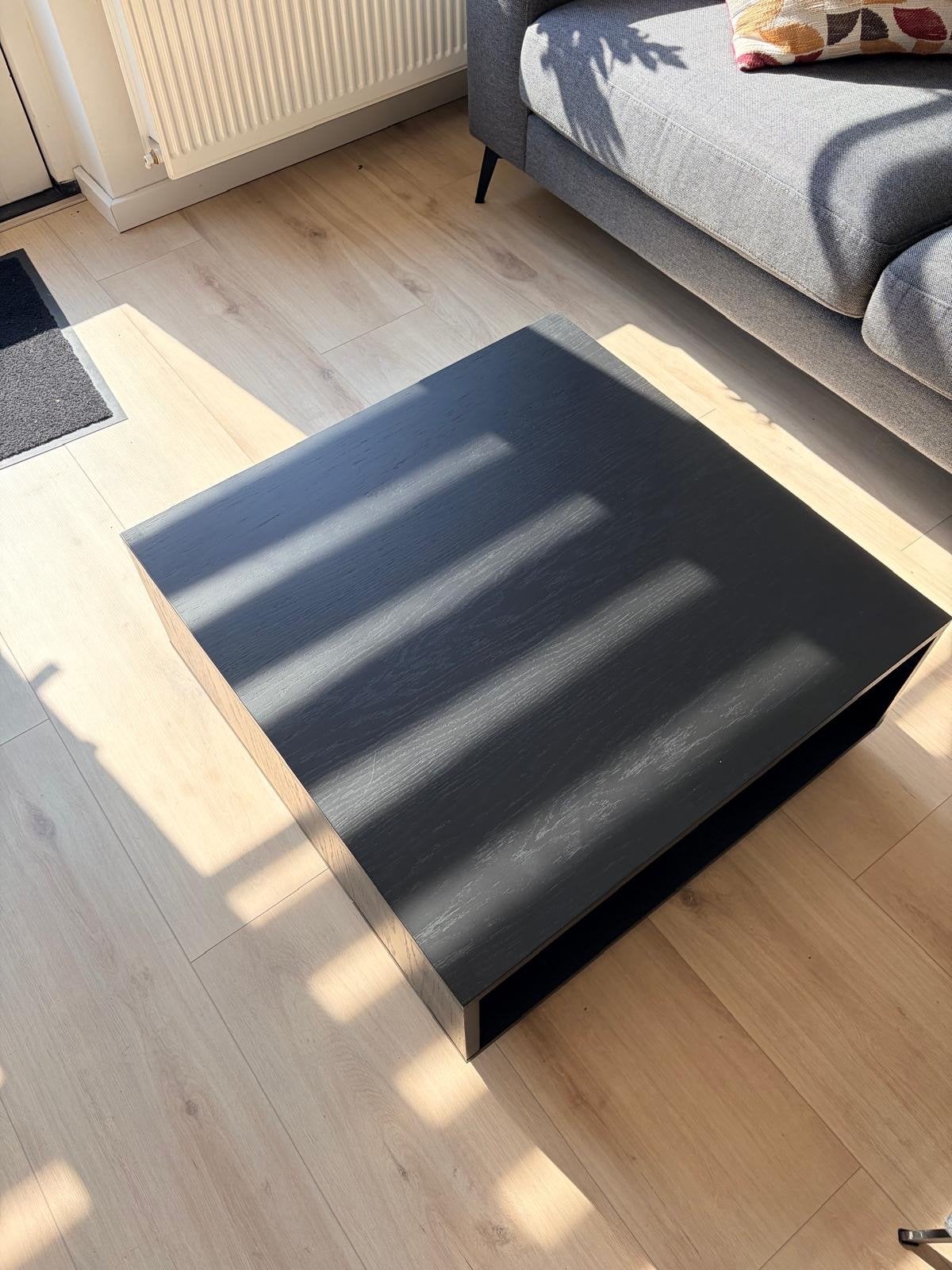 Zwarte vierkante salontafel Zen lifestyle, Ophalen, Vierkant, 50 tot 100 cm, Zo goed als nieuw