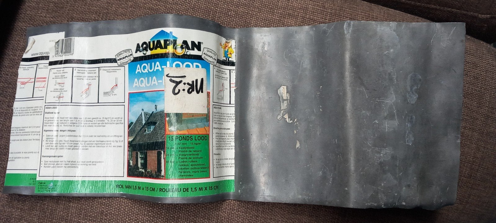 Flexibel lood, bouwlood, dikte 1,32 mm. Lengte 40 x 15, Overige materialen, Zwart, Overige typen, Ophalen of Verzenden