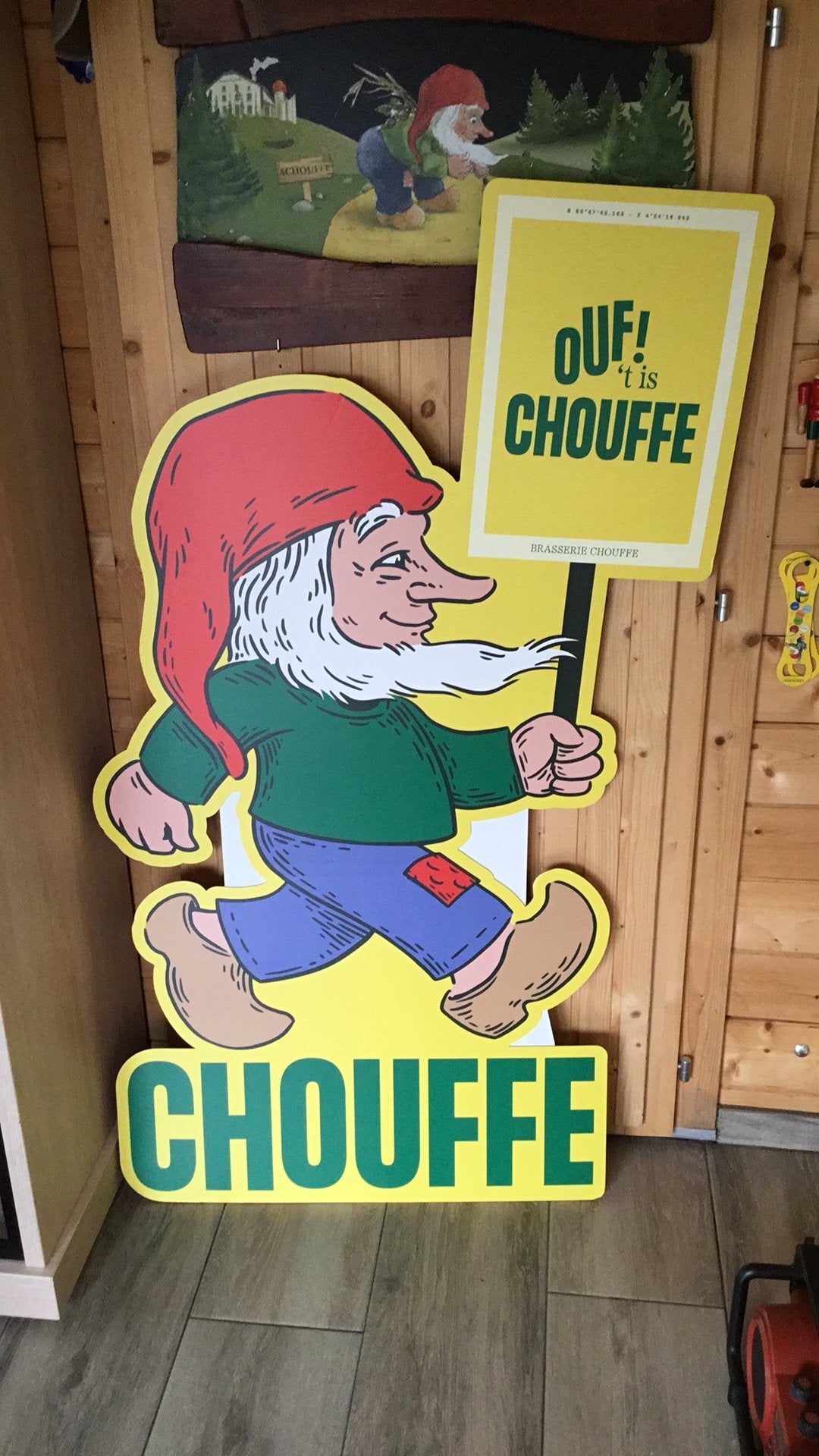 La chouffe karton, Verzamelen, Biermerken, Ophalen, Reclamebord, Plaat of Schild, Overige merken