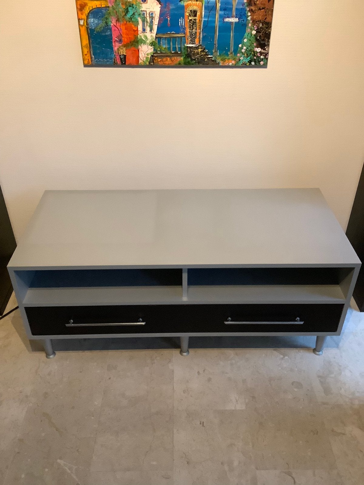 Audio-televisie meubel, Huis en Inrichting, Kasten | Televisiemeubels, Ophalen, Gebruikt, 100 tot 150 cm, Glas