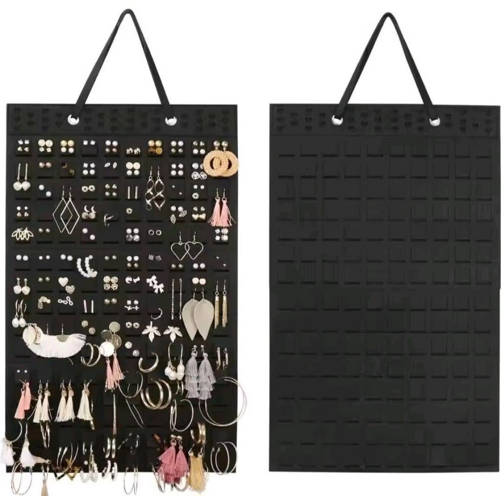 Vilten Oorbellen Wandorganizer - Set van 2 (57x35 cm), Ophalen of Verzenden, Zo goed als nieuw, Zwart, Overige materialen