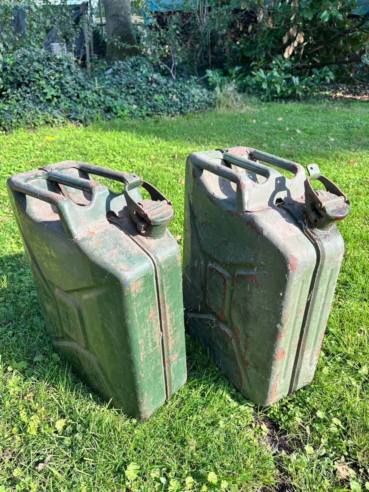 Set van 2 Vintage Jerrycans - Militair Groen, Ophalen