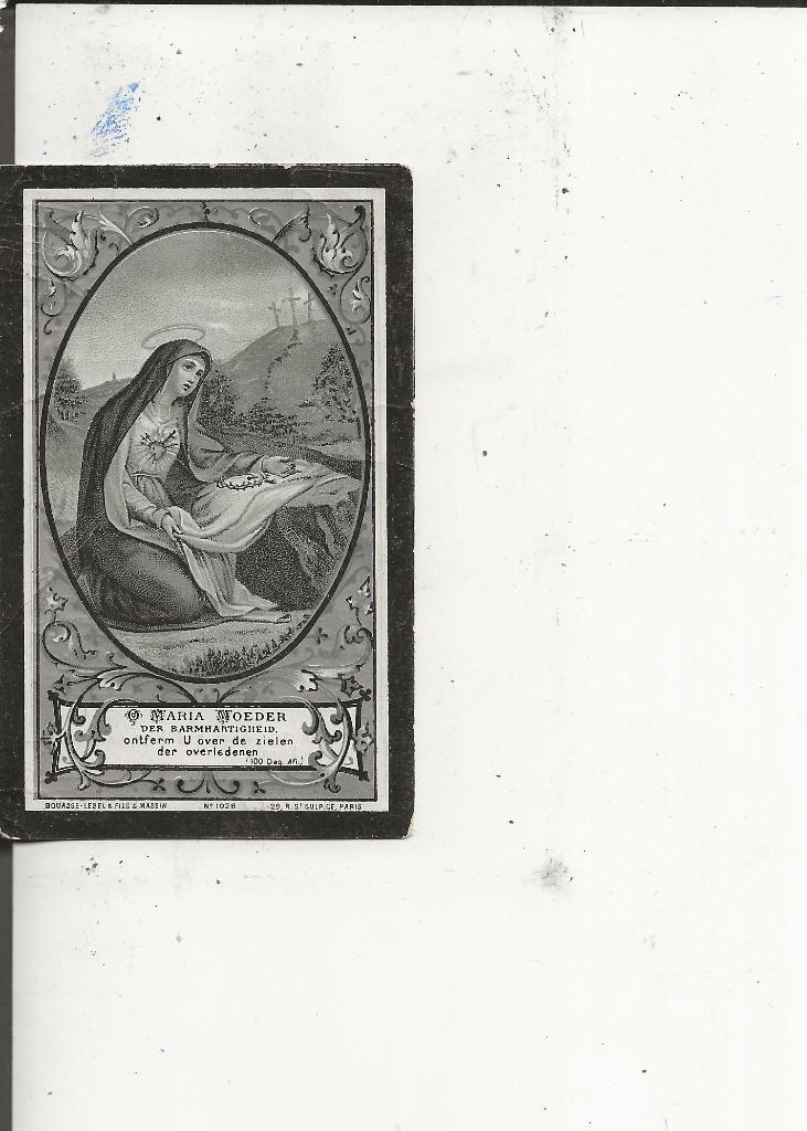 Naaldwijk Bidprentje Engelbertha van Geest 1824+1906 Bouasse, Ophalen of Verzenden, Voor 1920, Ongelopen, Zuid-Holland