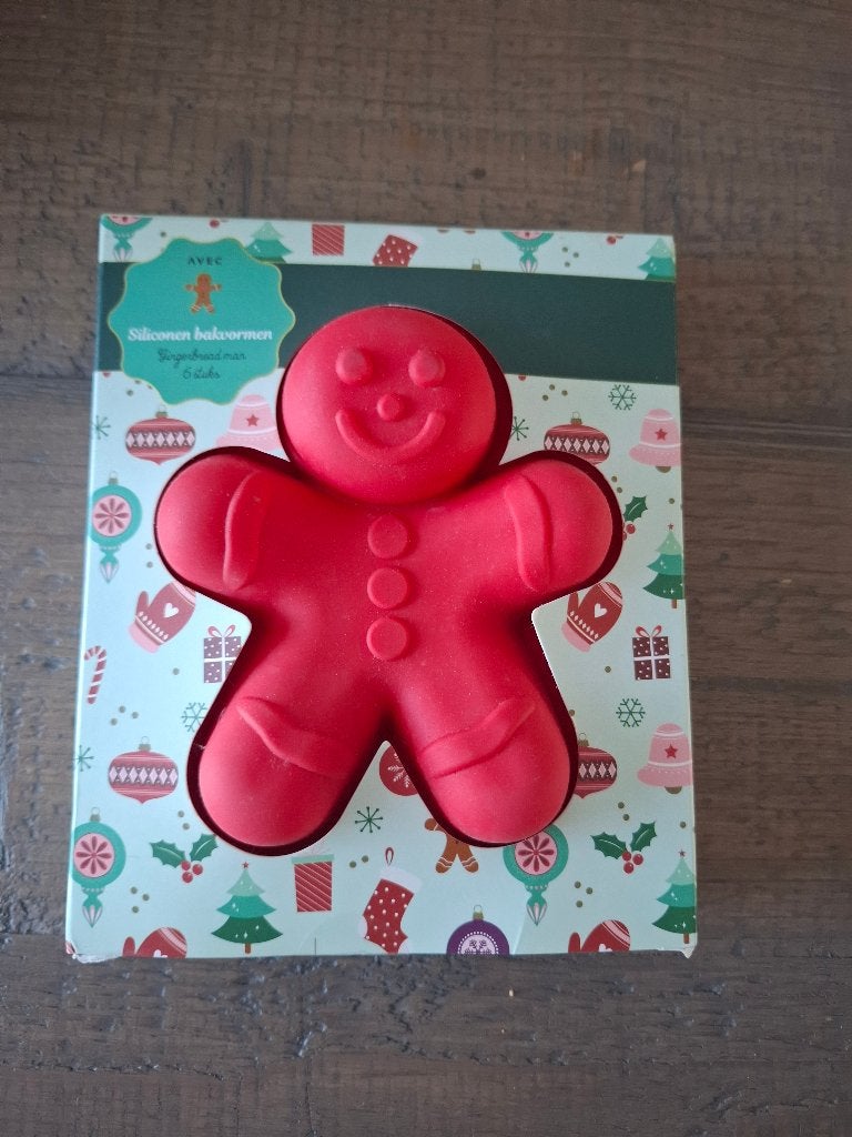 Avec - 6 stuks siliconen bakvormen Gingerbread man - nieuw, Ophalen of Verzenden, Nieuw, Cupcakes, Bakvorm