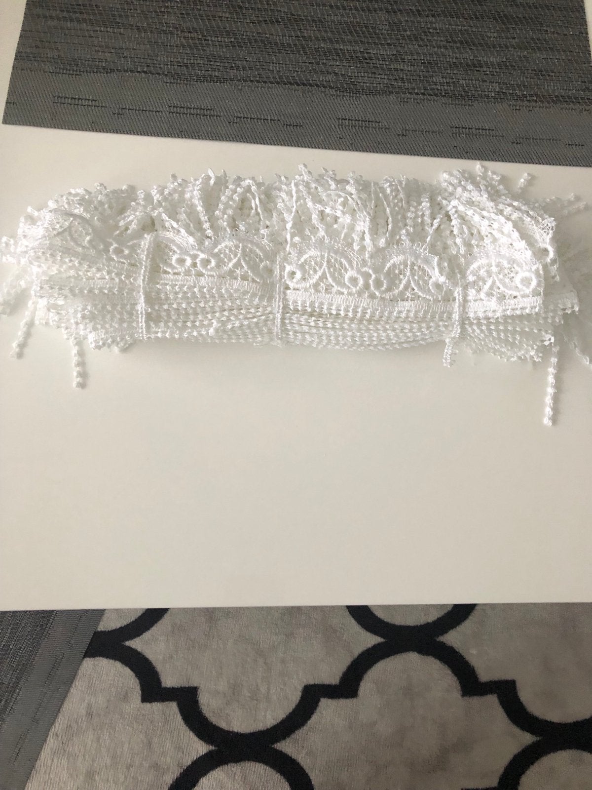 Witte kanten franje band - Nieuw 10 meter, Wit, Nieuw, Ophalen of Verzenden, Kant