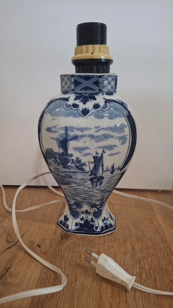 Delfts Blauwe Tafellamp - 29cm - Werkend, Ophalen of Verzenden, Gebruikt, Overige materialen