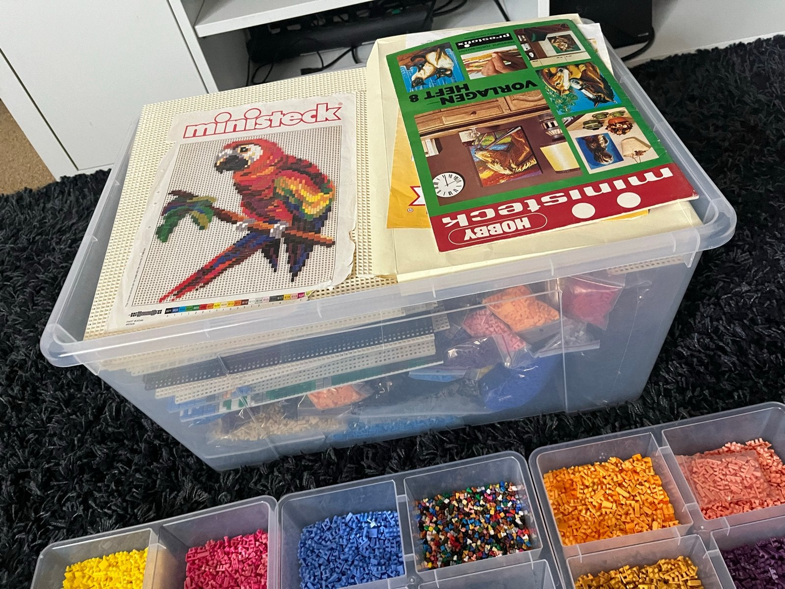 Grote Ministeck collectie met platen, boekjes en steentjes, Hobby en Vrije tijd, Ministeck, Ophalen, Gebruikt, Overige typen