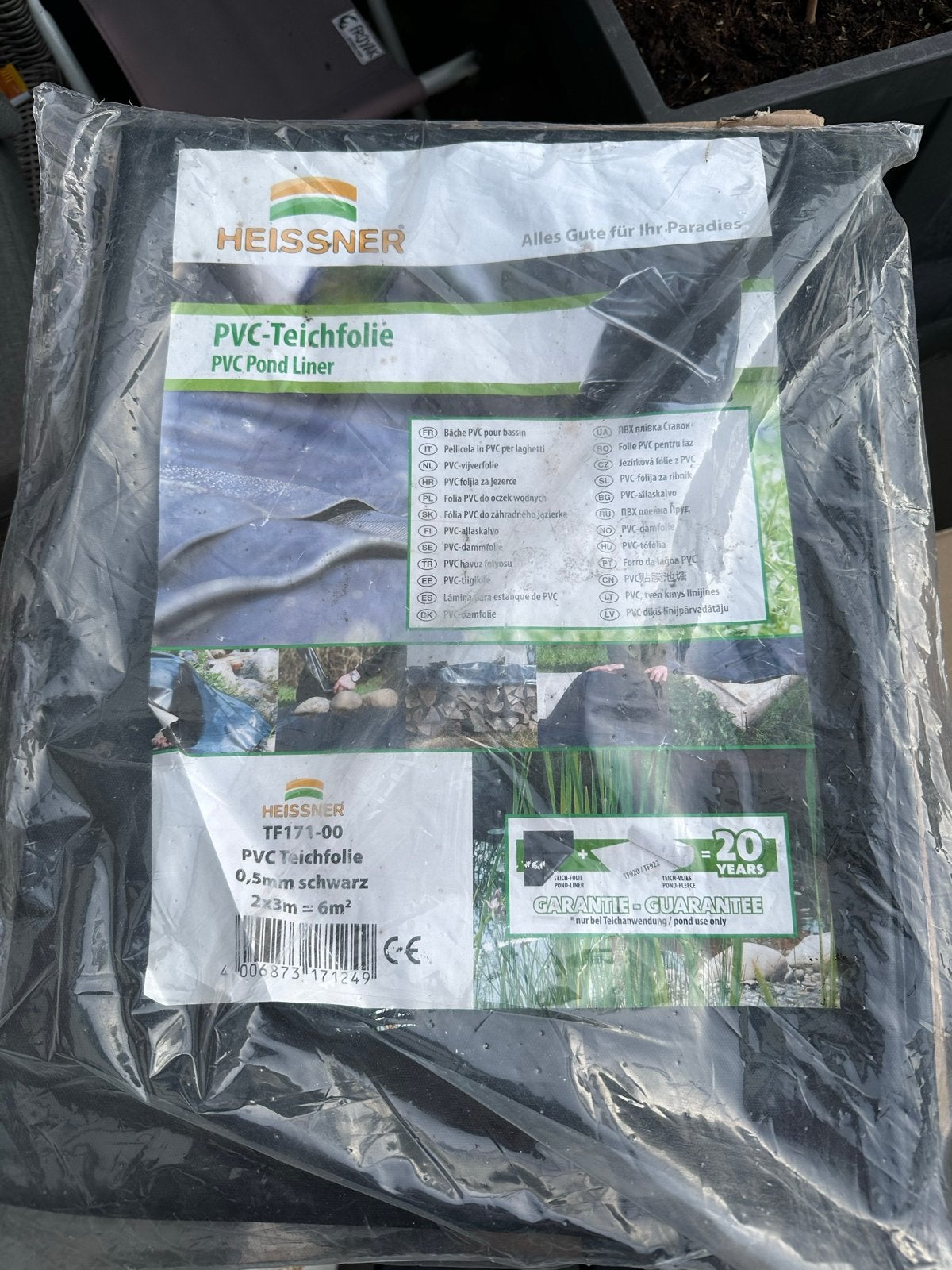 Heissner PVC Vijverfolie 2x3m (6m²) - 0,5mm Zwart, Ophalen of Verzenden, Nieuw