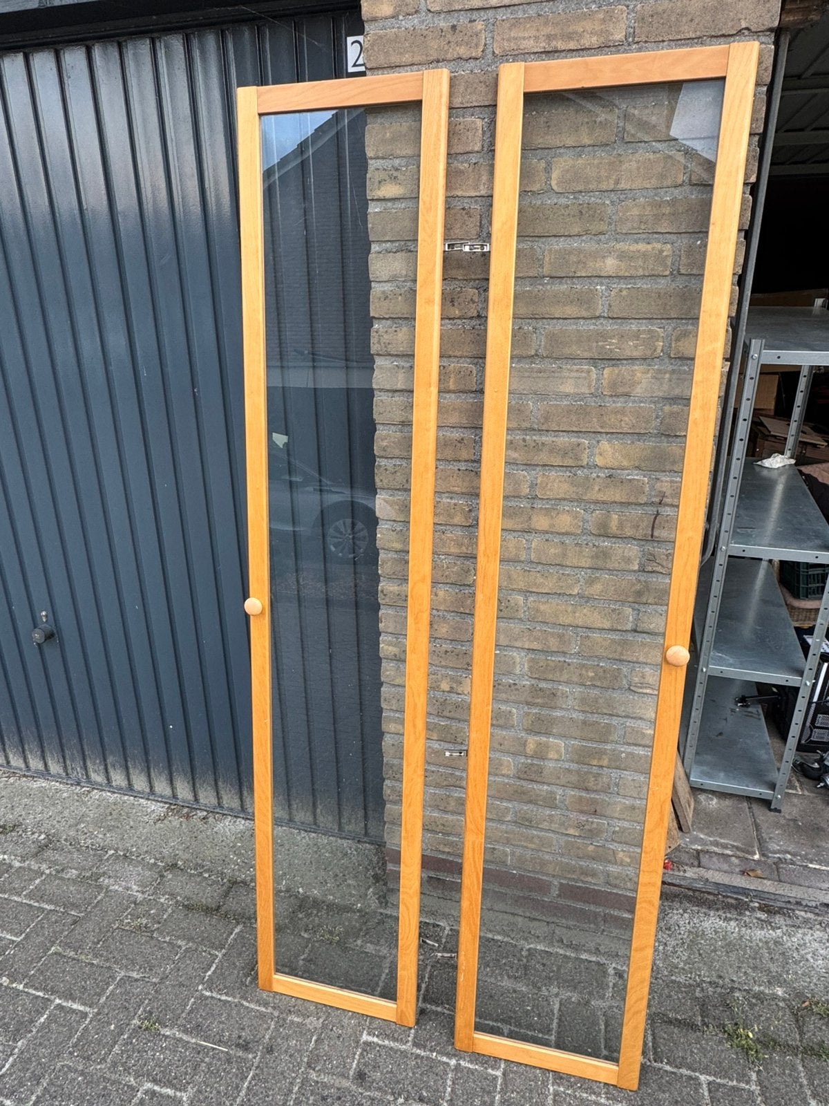 Nette kast/vitrinedeuren 194x39,5, Ophalen
