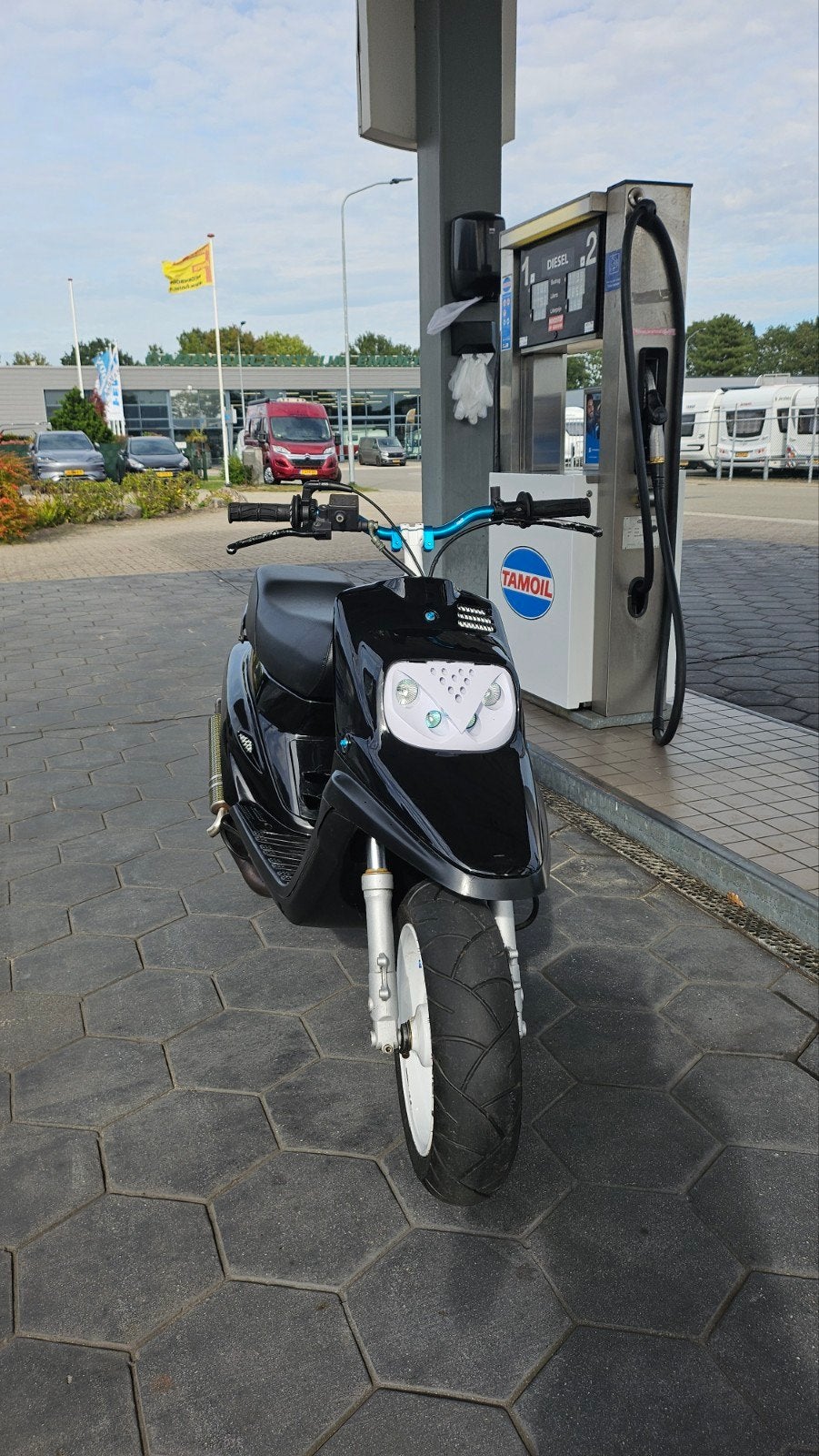 yamaha booster +  retro airbrush kappen 70cc 2003 brom kente, Ophalen, Tweetakt, Overige modellen, Maximaal 45 km/u