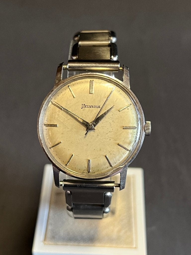 Helvetia Horloge LOOPT NIET 35mm, Overige merken, Staal, Met bandje, Polshorloge