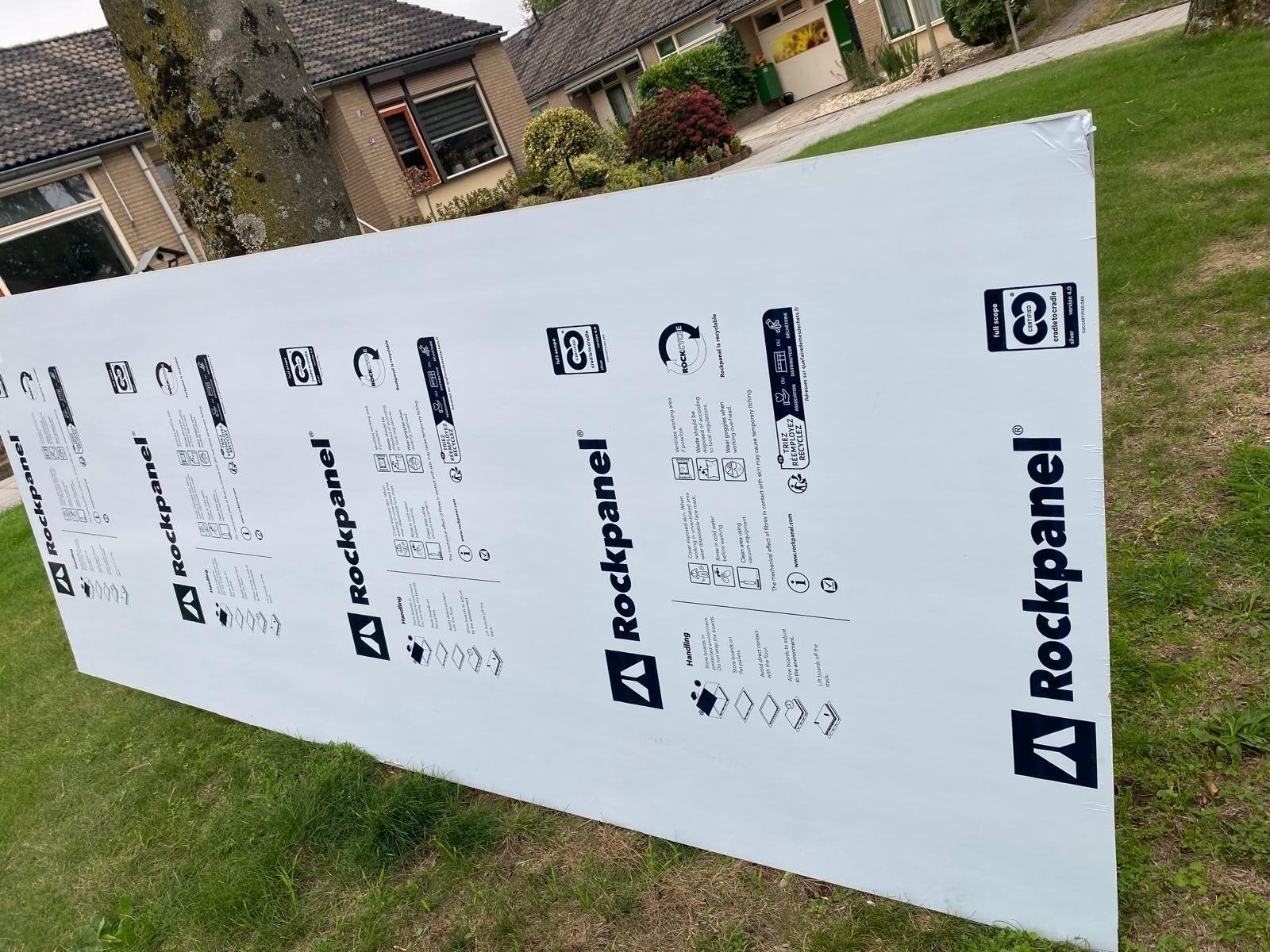 4x Rockpanel  plaat, kleur:licht zivergrijs, Doe-het-zelf en Verbouw, Ophalen, Nieuw, Overige materialen, Minder dan 20 mm