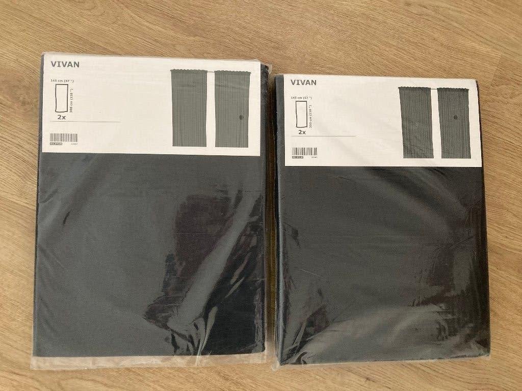 Vivan gordijnen zwart 9 banen, Gebruikt, Zwart, Ophalen of Verzenden, IKEA