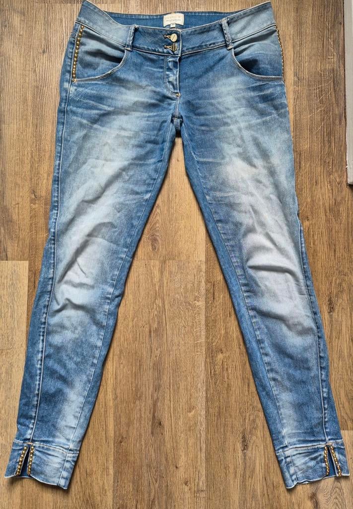 MET jeans maat W30-W32 met gouden details, Blauw, MET, Ophalen of Verzenden, Zo goed als nieuw