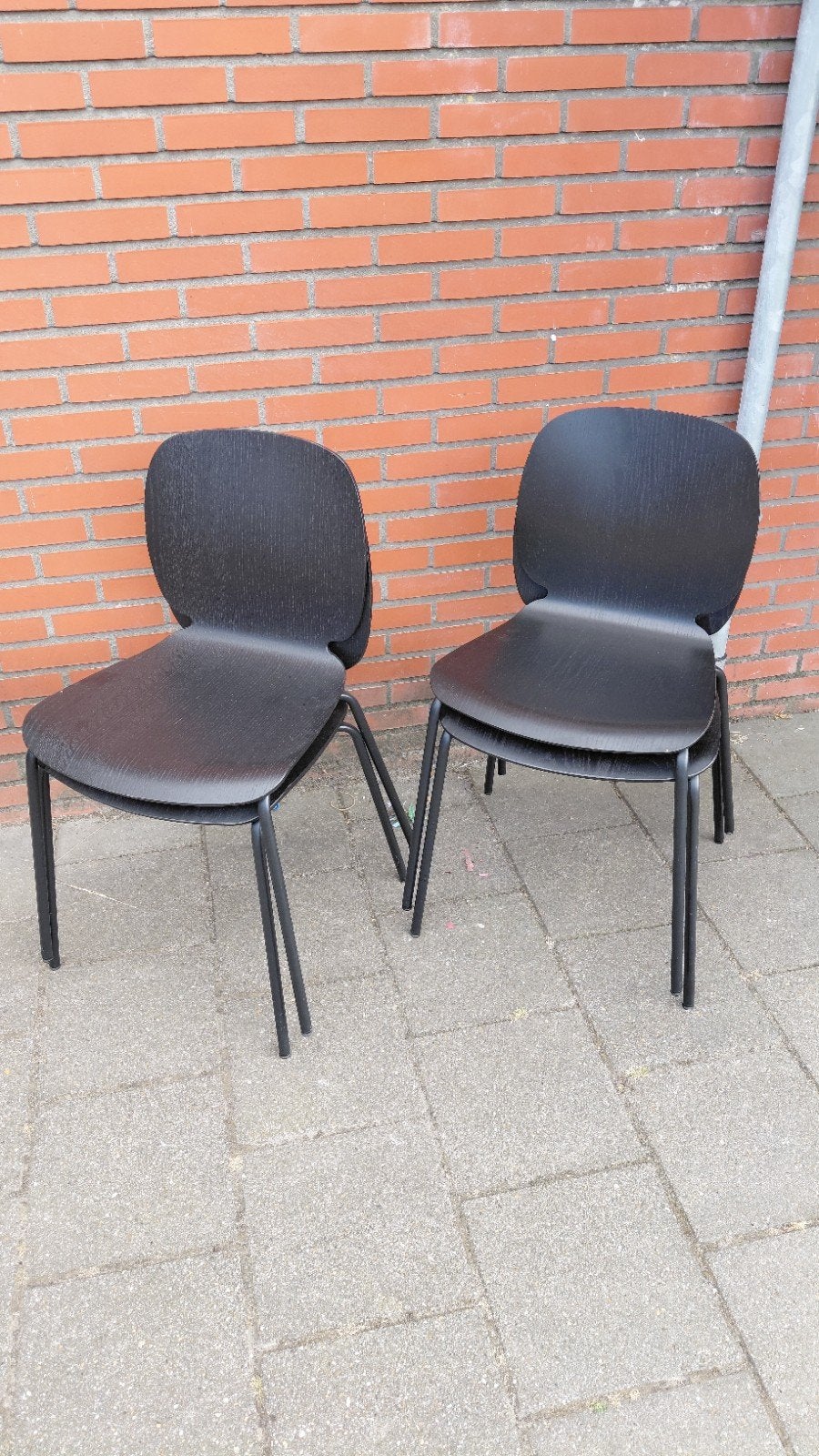 4 stoelen, Ophalen, Zo goed als nieuw, Zwart, Vier