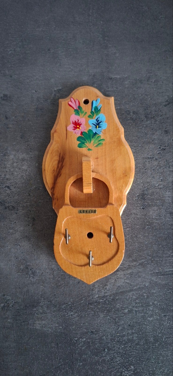 vintage houten sleutelrekje, Huis en Inrichting, Ophalen of Verzenden, Bruin, Hout, Vintage