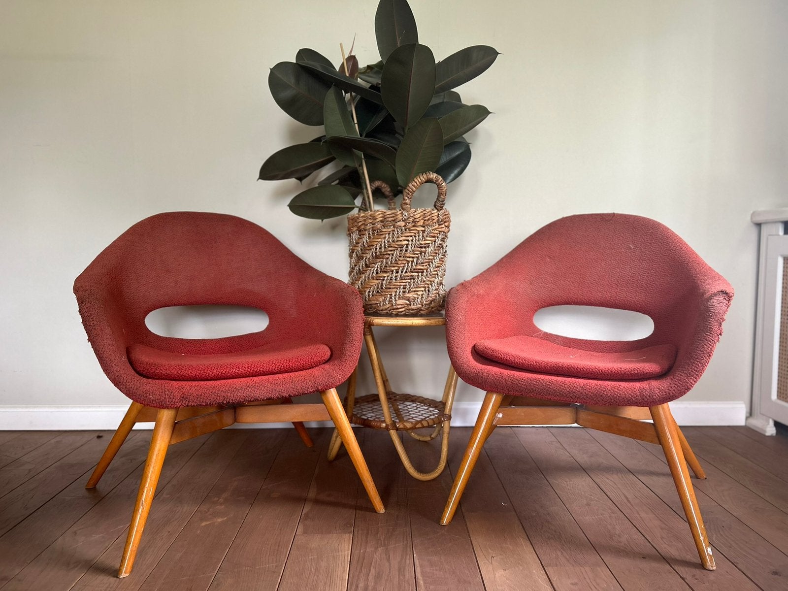 Vintage stoelen, dezign fauteil, opknapper, Ophalen, 50 tot 100 cm, Zo goed als nieuw, 25 tot 50 cm