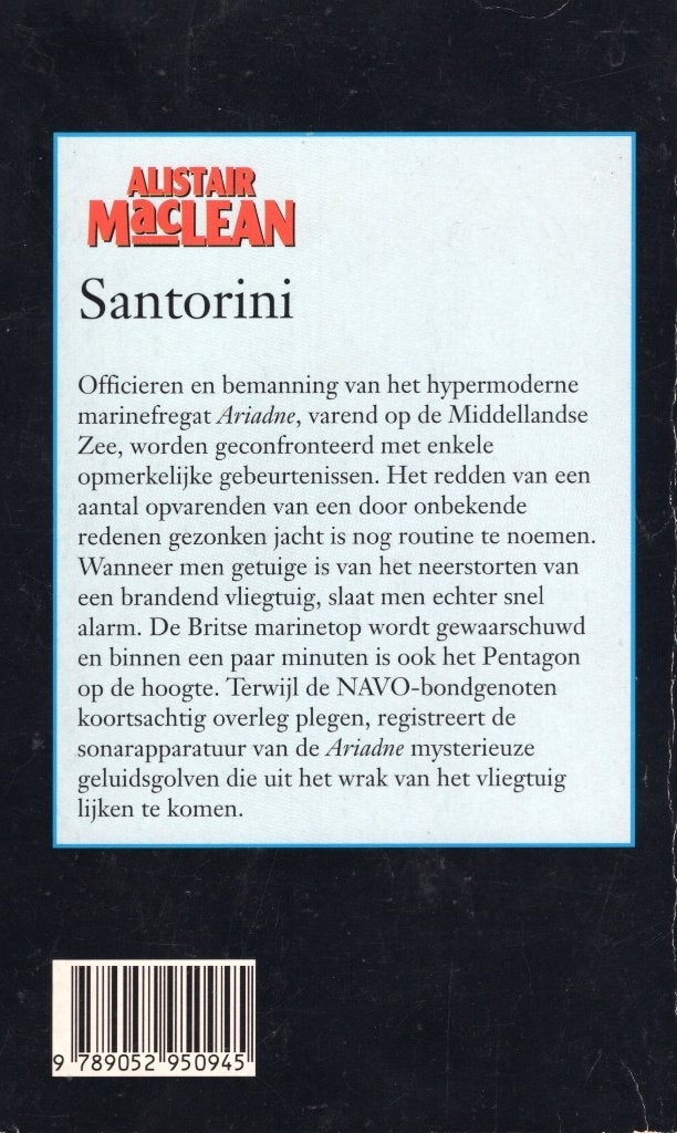 Santorini - Alistair MacLean BOEK 9789052950945, Boeken, Ophalen of Verzenden, Zo goed als nieuw, Alistair MacLean