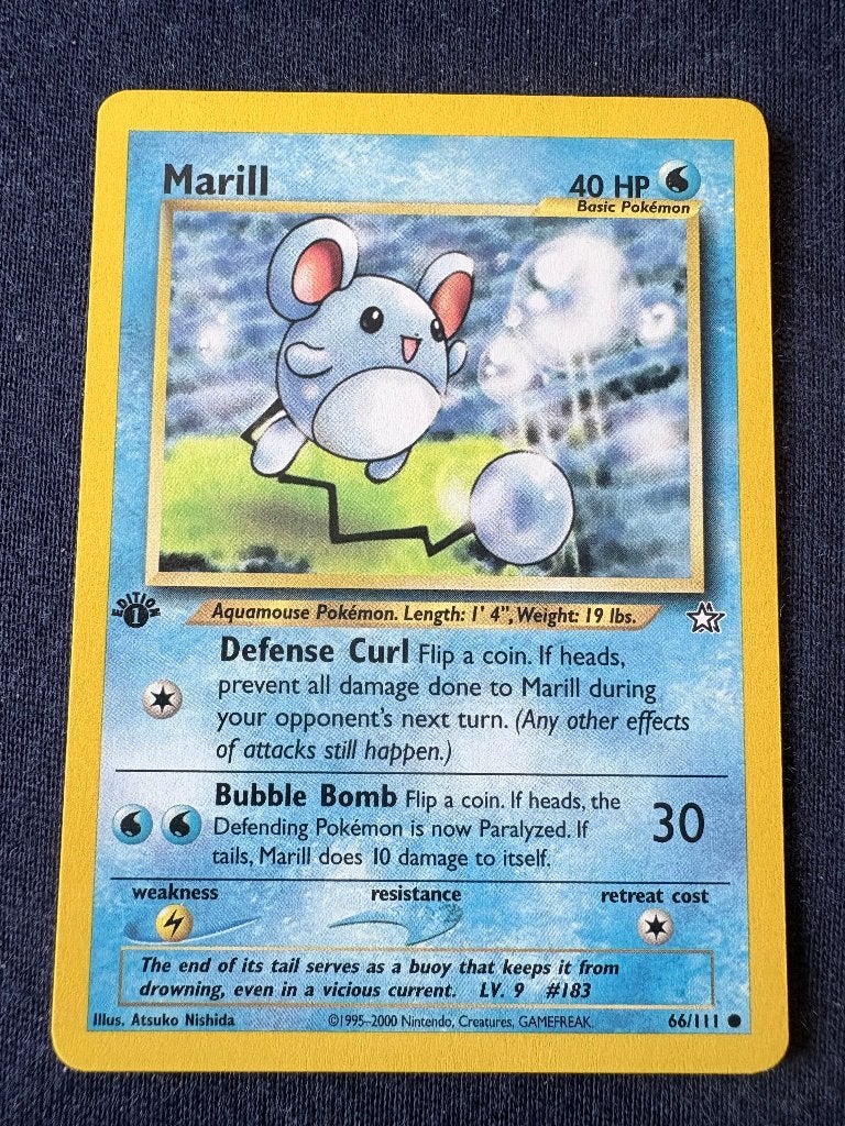 Marill 1st Edition - Neo Genesis 66/111 - Mint, Ophalen of Verzenden, Nieuw