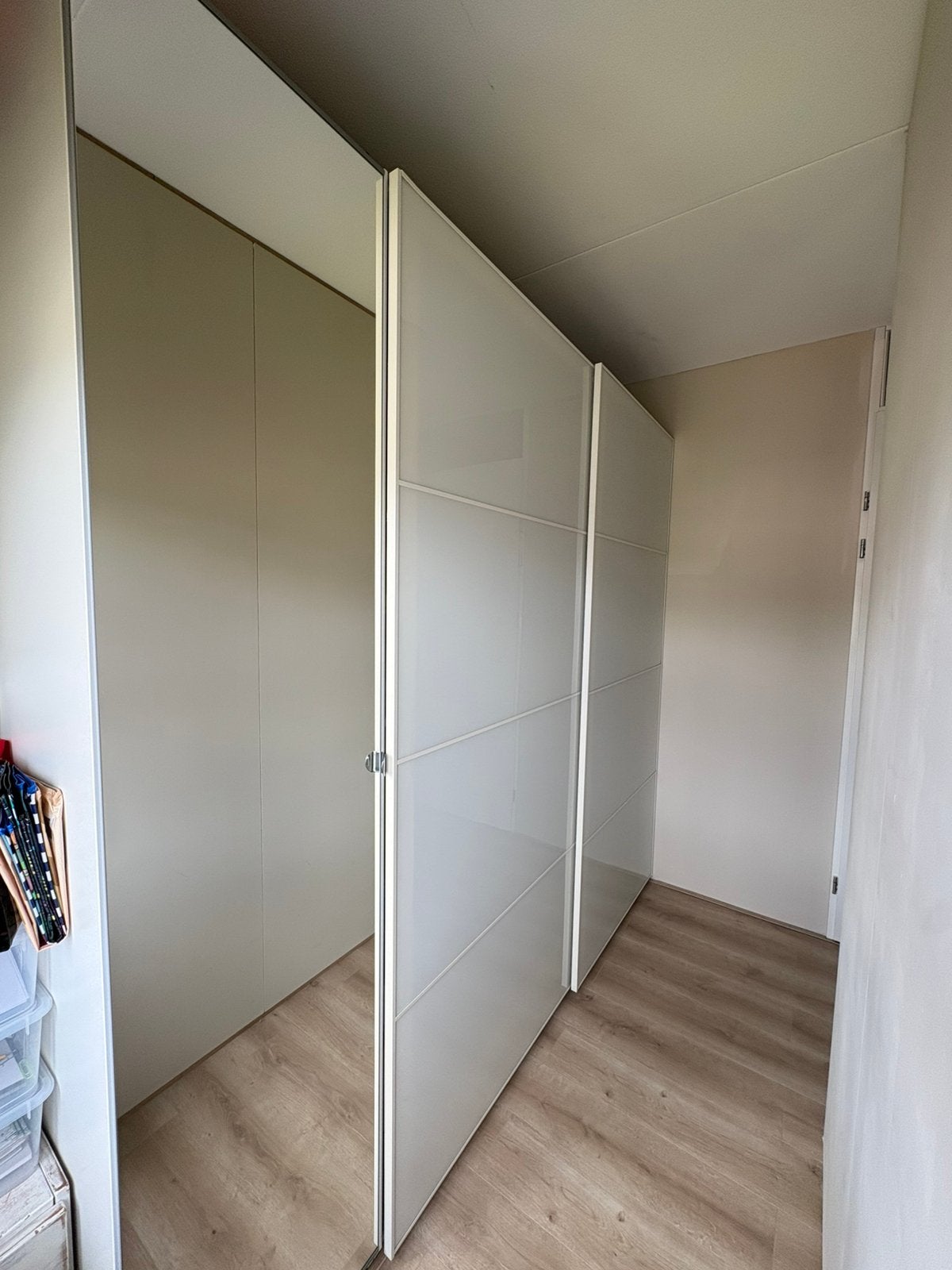 Pax kledingkast 250cm breed (2x100 + 1x50cm) 58diep, 236hoog, Gebruikt, 200 cm of meer, 200 cm of meer, Ikea