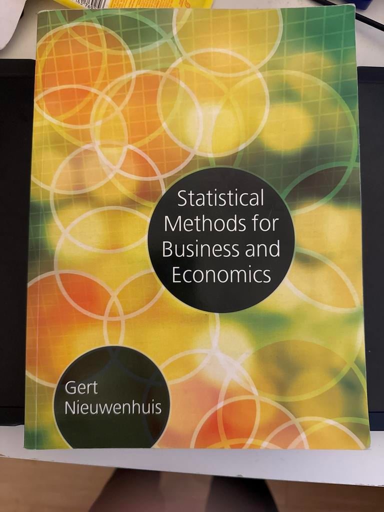 Statistical Methods for Business and Economics - Nieuwenhuis, Boeken, Ophalen of Verzenden, Gamma, Zo goed als nieuw, WO