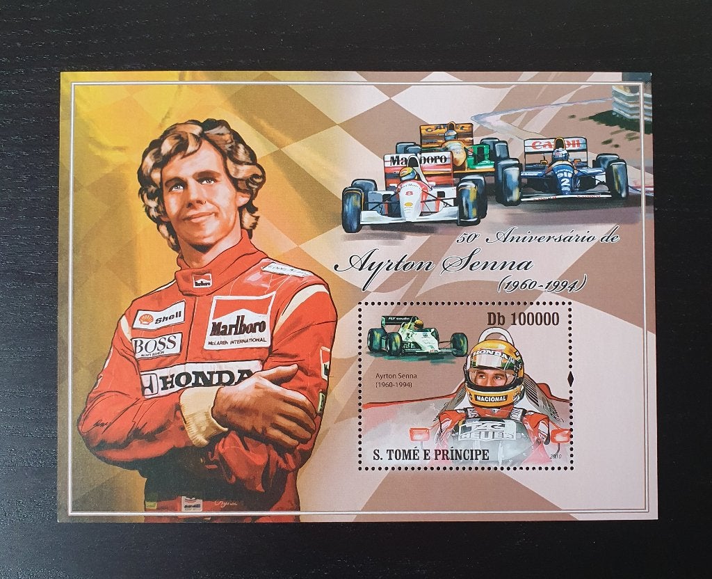 Sao Tome e Principe 2010 Formule 1 Senna Michel blok 745 pf, Postzegels en Munten, Verzenden, Postfris, Sport