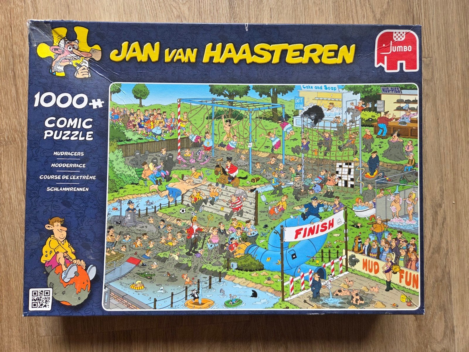 Jan van Haasteren Modderrace 1000 stukjes puzzel, Ophalen, 500 t/m 1500 stukjes, Zo goed als nieuw, Legpuzzel