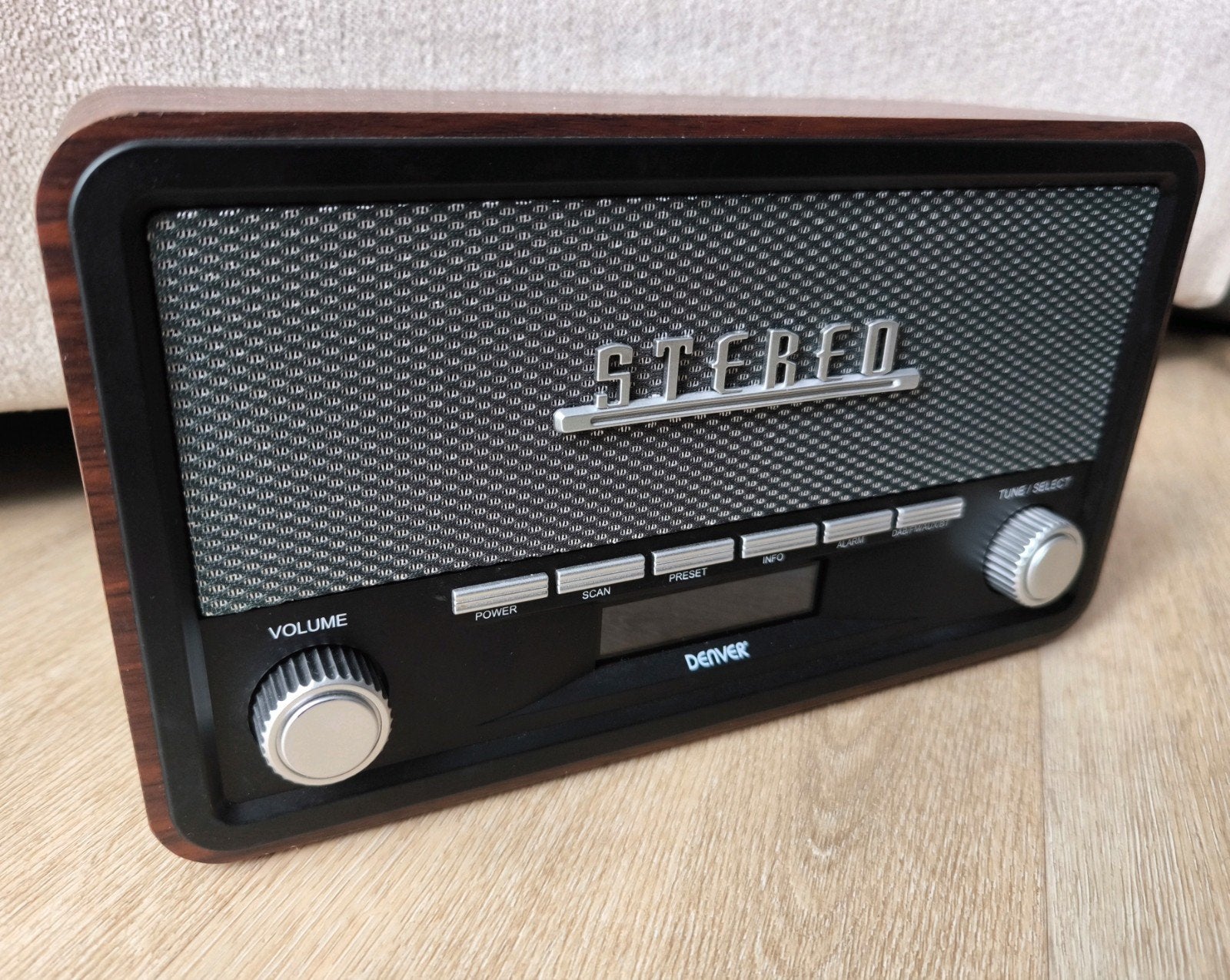 denver dab 18 vintage radio bluetooth aux retro design alarm, Ophalen of Verzenden
