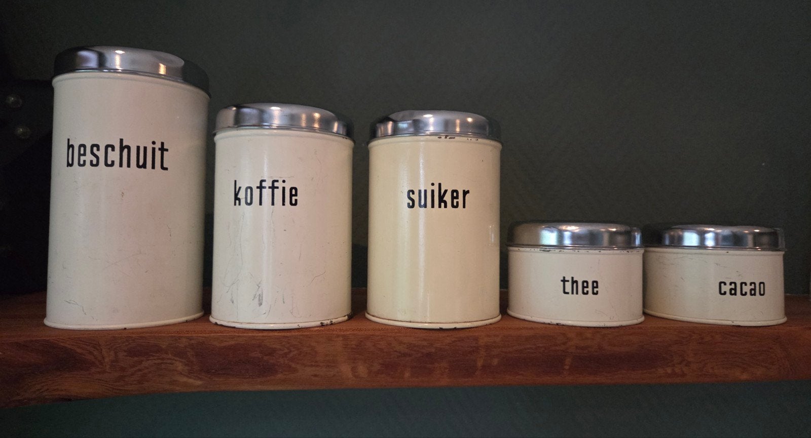 5-delige set Brabantia voorraadbussen, retro, Ophalen of Verzenden, Gebruikt