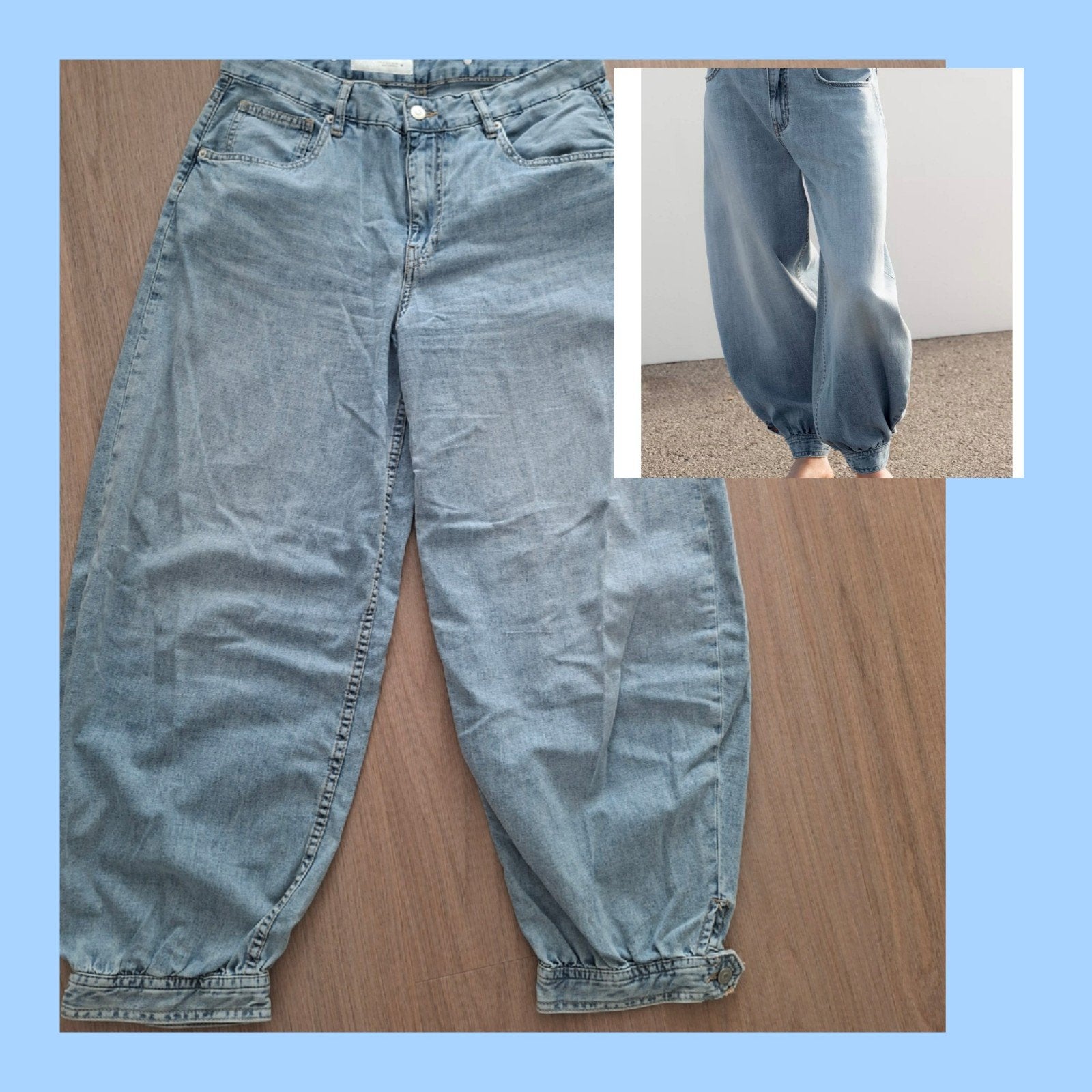 Zara balloon jeans mt 38, Maat 38/40 (M), Blauw, Zara, Ophalen of Verzenden