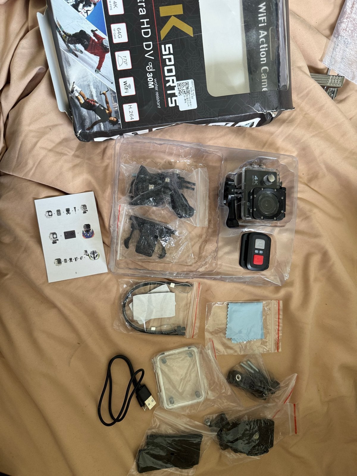 4K Sports Ultra HD DV WiFi Actie Camera met accessoires, Ophalen of Verzenden, Nieuw, Overige merken