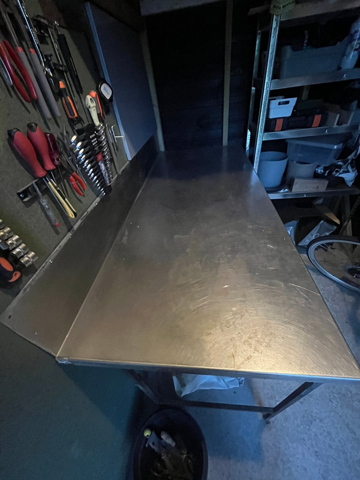 Rvs tafel, Huis en Inrichting, Ophalen, Overige typen, Gebruikt, Industrieel