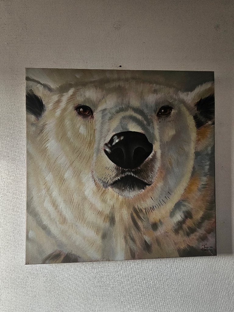 schilderij van IJsbeer, Ophalen, Gesigneerd, Dieren, Doek