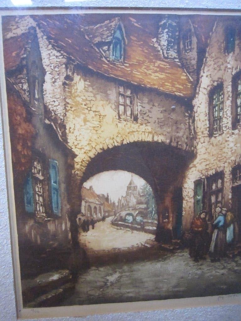 ALFRED van Neste, Mooie Kl. ets  Belg. Kunst, Mensen inpoort, Antiek en Kunst, Kunst | Schilderijen | Klassiek, Ophalen, Expressionistisch
