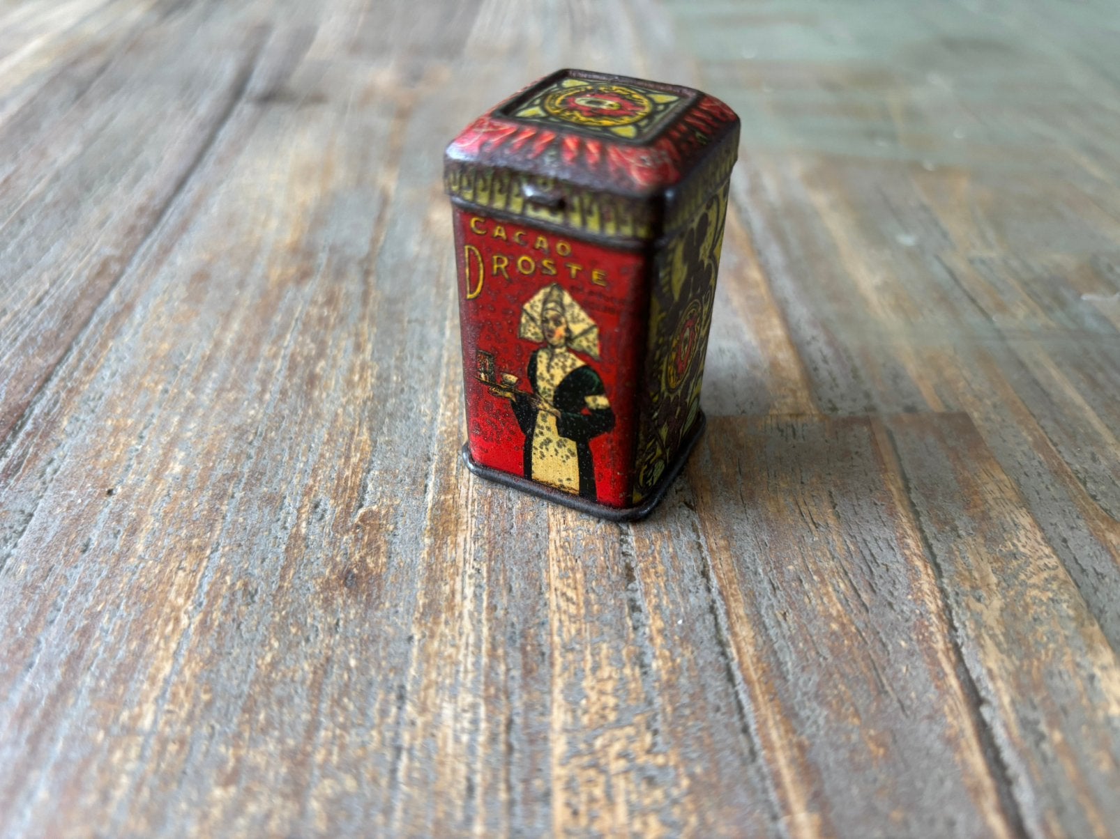 Antiek Droste Monstet Blikje, Ophalen of Verzenden, Droste