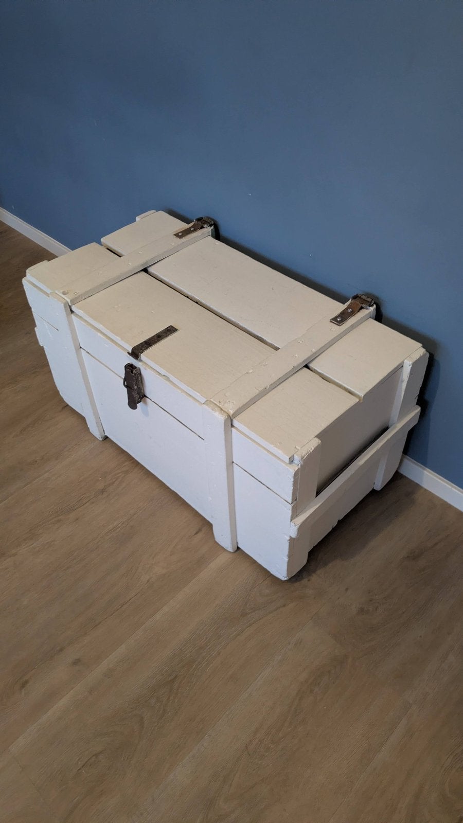 Witte houten speelgoedkist, Huis en Inrichting, Woonaccessoires | Kisten, Ophalen, Gebruikt