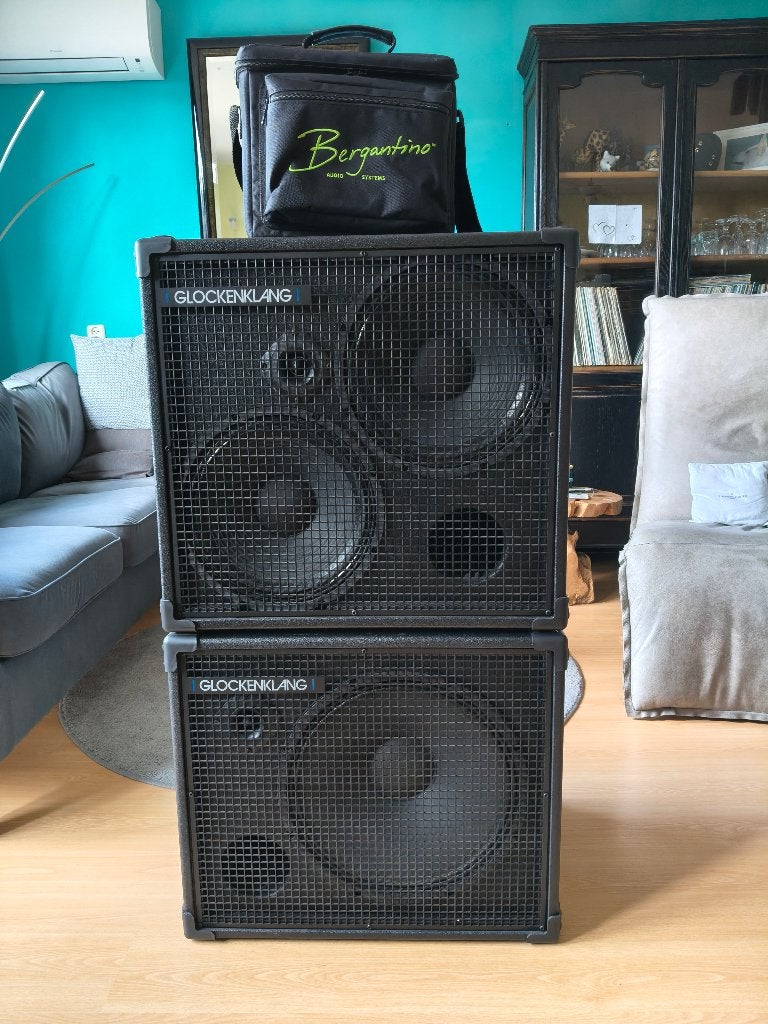 Basversterker Bergantino + Glockenklang boxen, Ophalen, Gebruikt, Basgitaar, 100 watt of meer